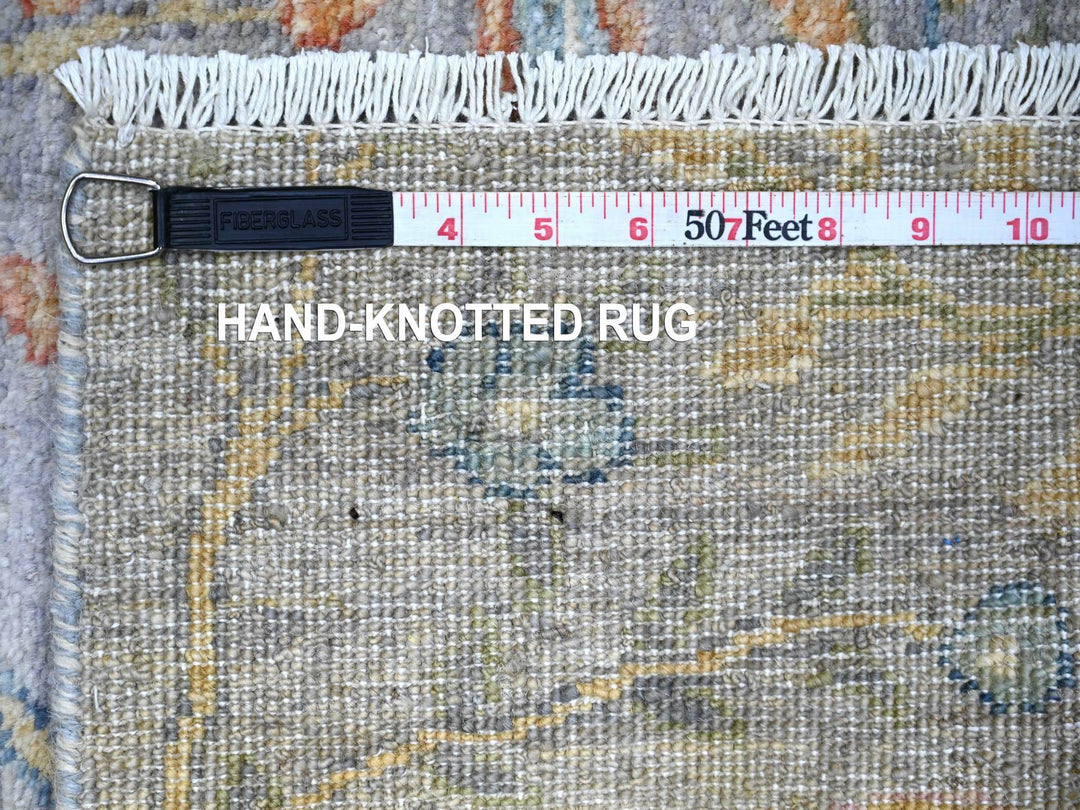 2'5" x 8'3" New Hand Knotted Grey Wool Runner Oriental Rug - MOA10274915