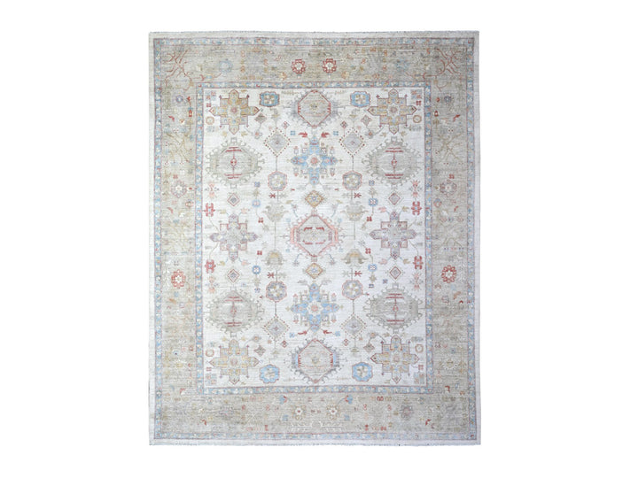 8'0" x 9'9" New Hand Knotted Ivory Wool Rectangle Oriental Rug - MOA10274926