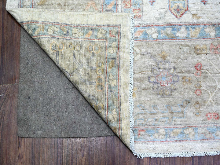 8'0" x 9'9" New Hand Knotted Ivory Wool Rectangle Oriental Rug - MOA10274926