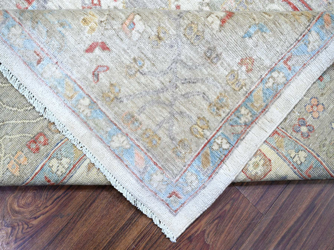 8'0" x 9'9" New Hand Knotted Ivory Wool Rectangle Oriental Rug - MOA10274926
