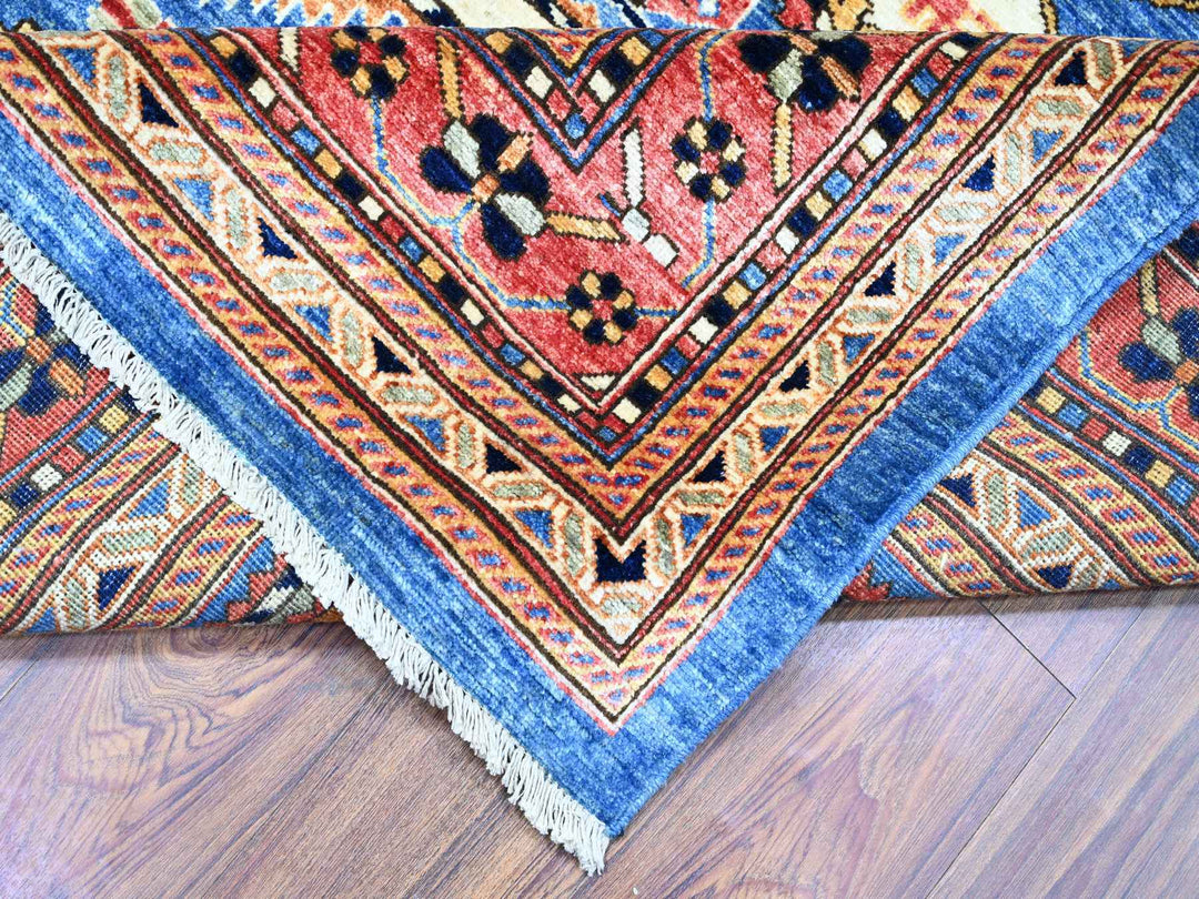 8'4" x 9'10" New Hand Knotted Blue Wool Rectangle Oriental Rug - MOA10274928