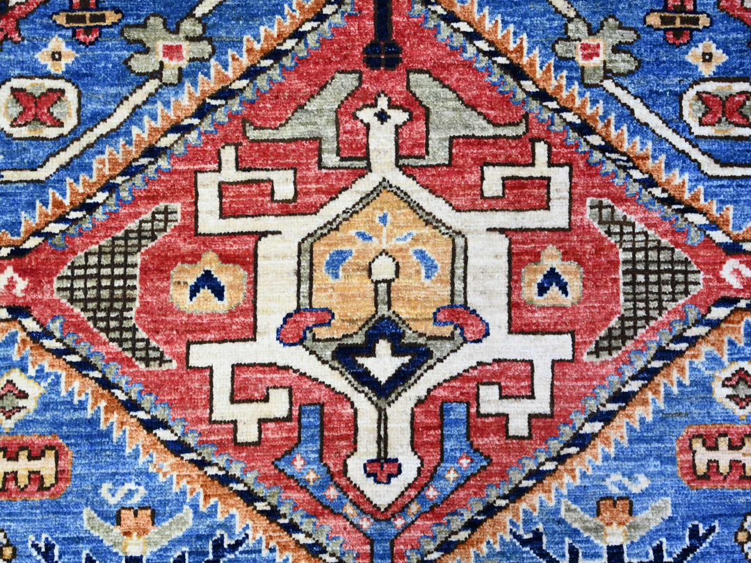 8'4" x 9'10" New Hand Knotted Blue Wool Rectangle Oriental Rug - MOA10274928