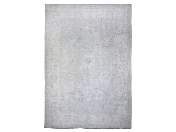 11'9" x 17'0" New Hand Knotted Grey Wool Rectangle Oriental Rug - MOA10274946