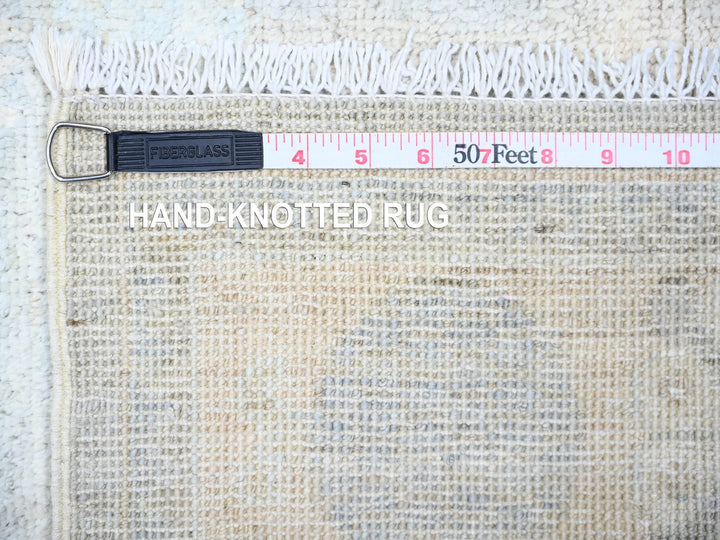 4'0" x 12'2" New Hand Knotted Grey Wool Runner Oriental Rug - MOA10274953