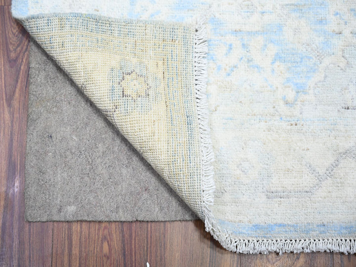 2'8" x 16'2" New Hand Knotted Blue Wool Runner Oriental Rug - MOA10274954