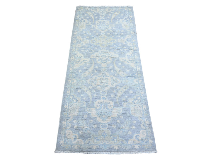 2'6" x 5'8" New Hand Knotted Grey Wool Rectangle Oriental Rug - MOA10274955
