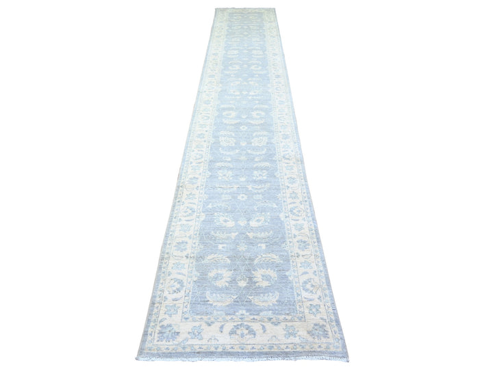 2'6" x 14'8" New Hand Knotted Grey Wool Runner Oriental Rug - MOA10274956