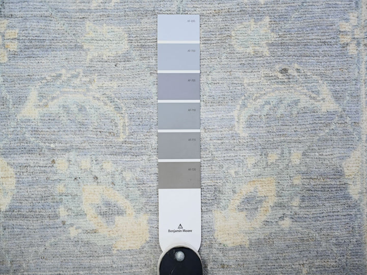 2'6" x 14'8" New Hand Knotted Grey Wool Runner Oriental Rug - MOA10274956