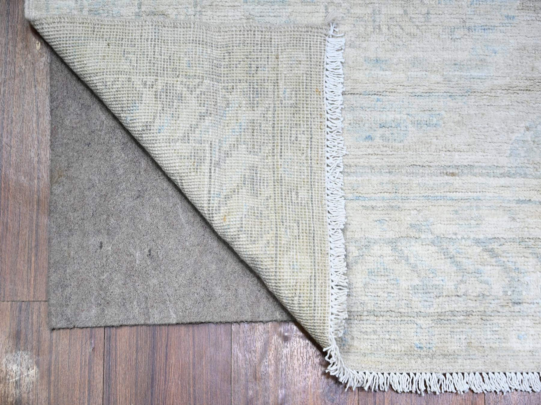 2'10" x 15'0" New Hand Knotted Grey Wool Runner Oriental Rug - MOA10274958