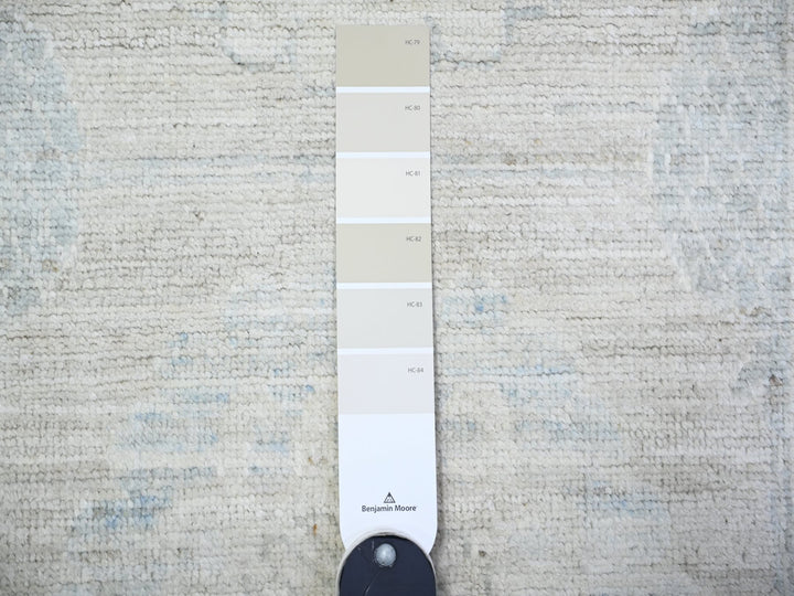 2'10" x 15'0" New Hand Knotted Grey Wool Runner Oriental Rug - MOA10274958