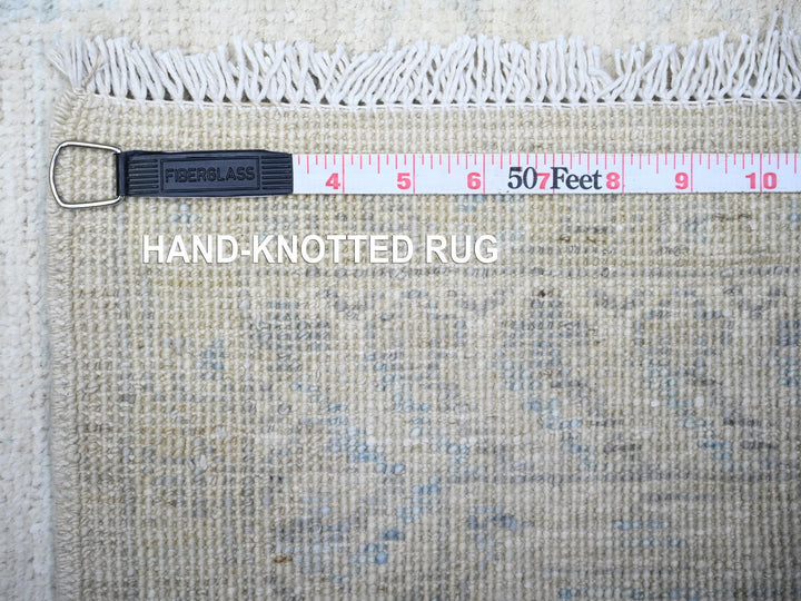2'10" x 15'0" New Hand Knotted Grey Wool Runner Oriental Rug - MOA10274958