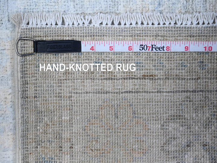 3'1" x 10'0" New Hand Knotted Grey Wool Runner Oriental Rug - MOA10274959