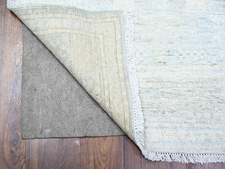 2'11" x 9'10" New Hand Knotted Grey Wool Runner Oriental Rug - MOA10274963