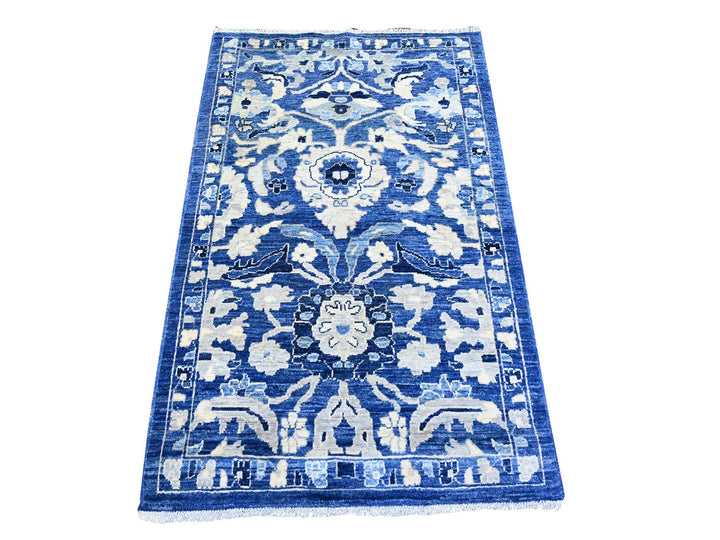 3'0" x 4'9" New Hand Knotted Blue Wool Rectangle Oriental Rug - MOA10274965