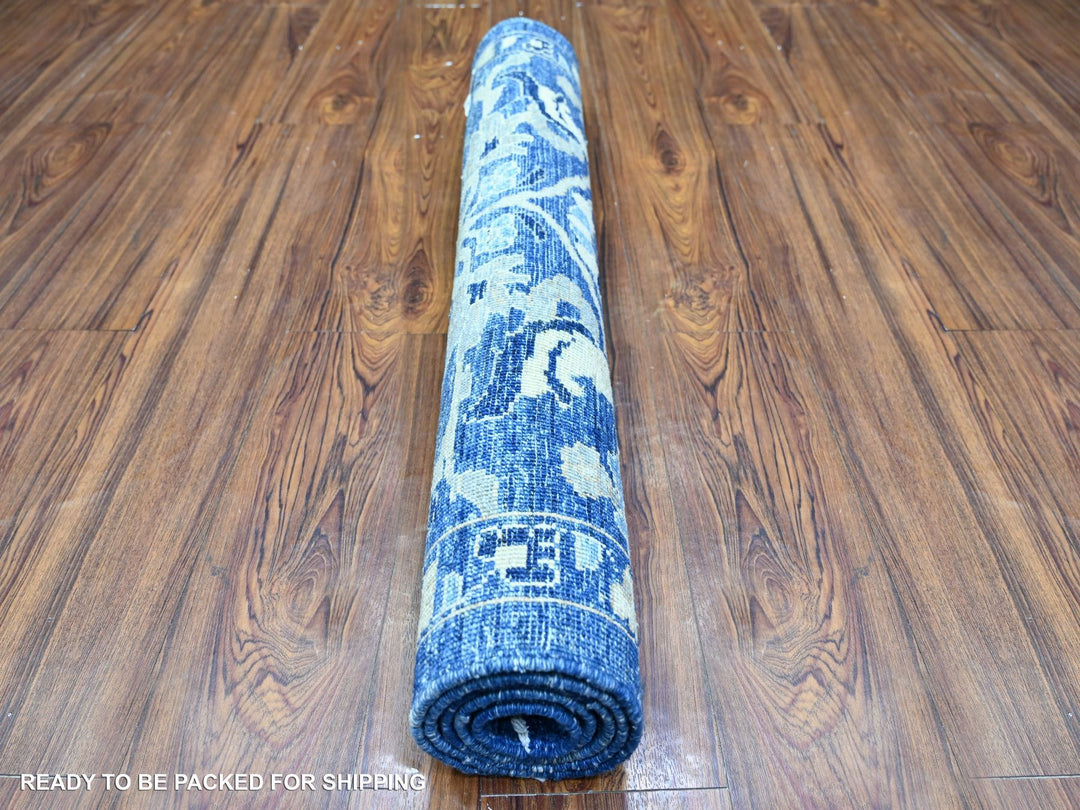 3'0" x 4'9" New Hand Knotted Blue Wool Rectangle Oriental Rug - MOA10274965