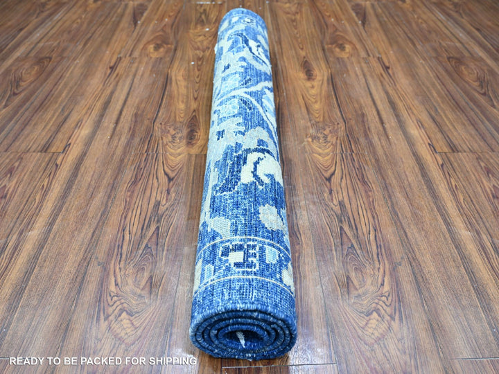 3'0" x 4'9" New Hand Knotted Blue Wool Rectangle Oriental Rug - MOA10274965