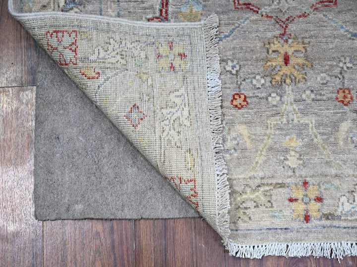 3'1" x 5'0" New Hand Knotted Grey Wool Rectangle Oriental Rug - MOA10274969