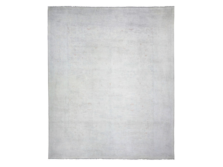 11'11" x 14'3" New Hand Knotted Ivory Wool Rectangle Oriental Rug - MOA10274971