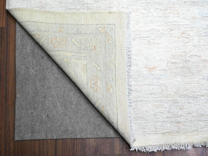 11'11" x 14'3" New Hand Knotted Ivory Wool Rectangle Oriental Rug - MOA10274971