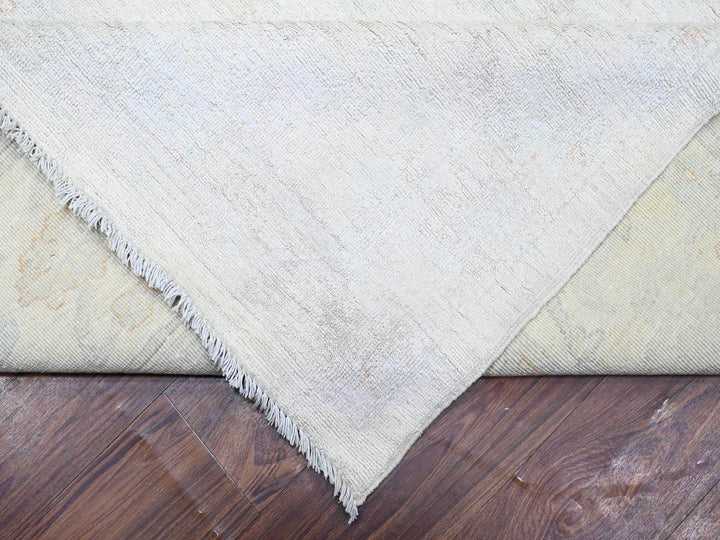 11'11" x 14'3" New Hand Knotted Ivory Wool Rectangle Oriental Rug - MOA10274971