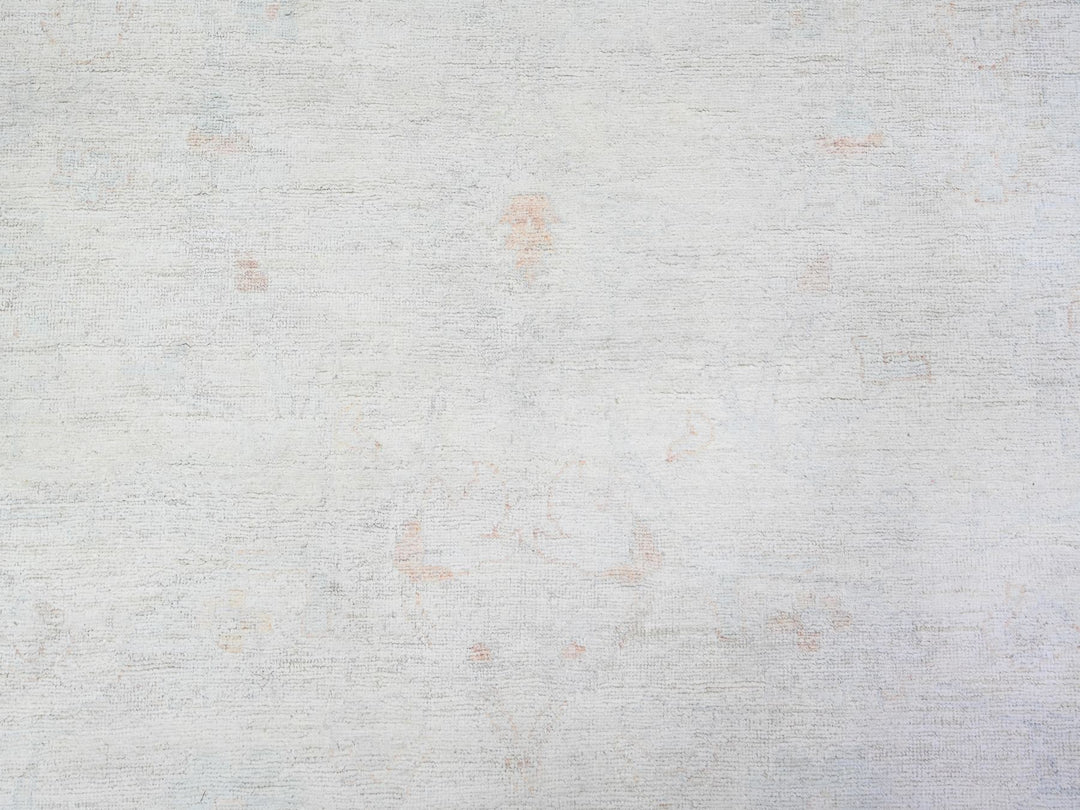 11'11" x 14'3" New Hand Knotted Ivory Wool Rectangle Oriental Rug - MOA10274971
