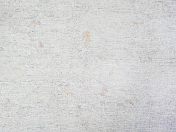 11'11" x 14'3" New Hand Knotted Ivory Wool Rectangle Oriental Rug - MOA10274971