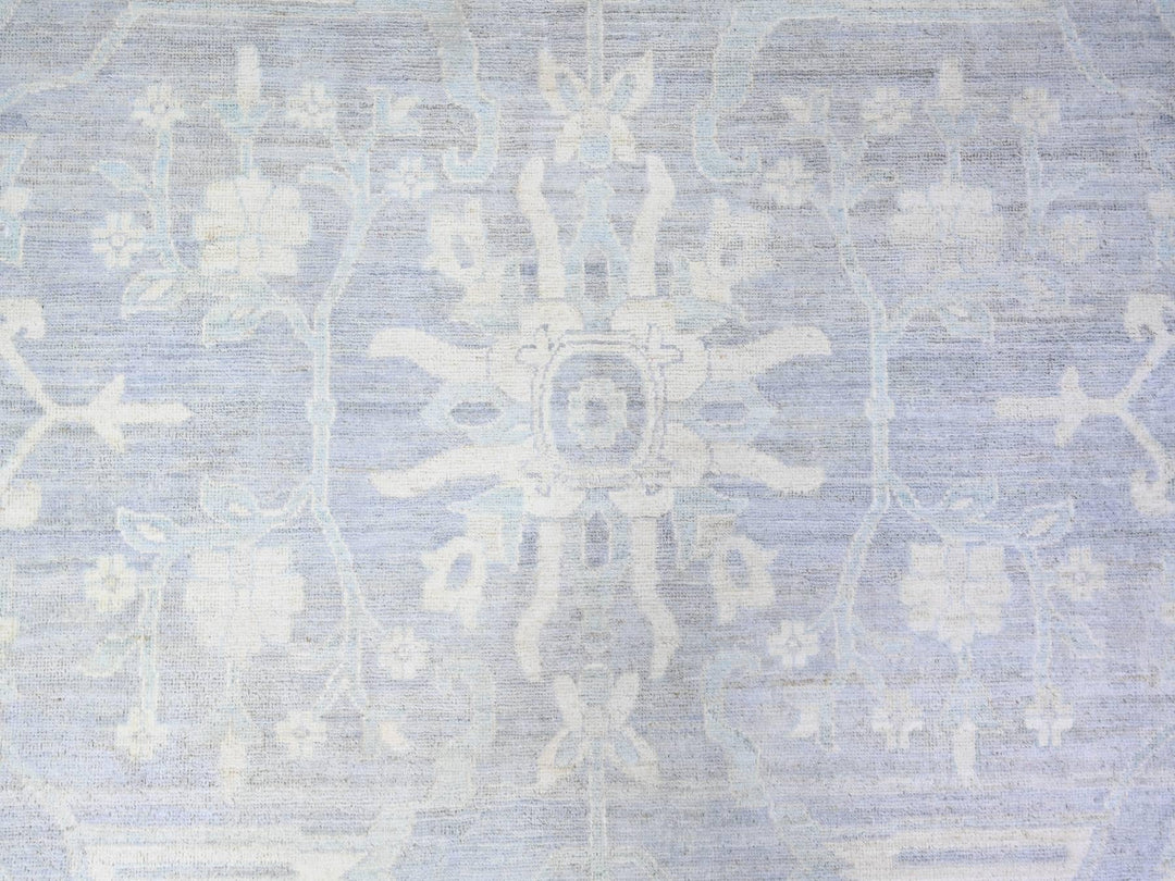 11'9" x 14'4" New Hand Knotted Grey Wool Rectangle Oriental Rug - MOA10274972