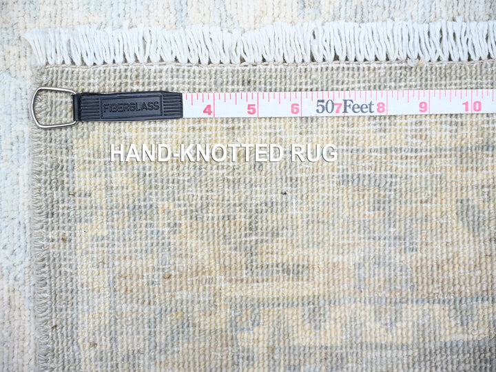 4'0" x 9'9" New Hand Knotted Grey Wool Rectangle Oriental Rug - MOA10274983