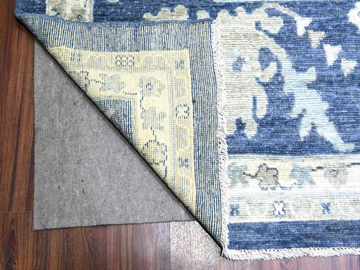 12'1" x 15'7" New Hand Knotted Blue Wool Rectangle Oriental Rug - MOA10274999