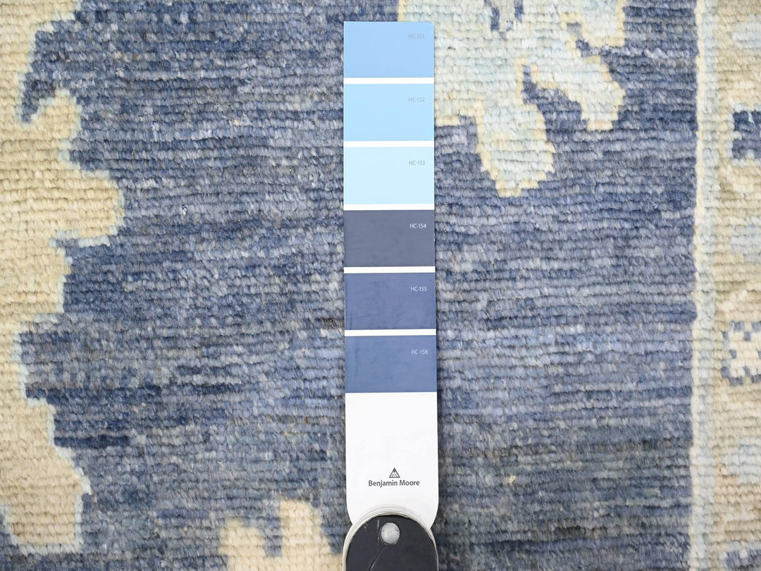 12'1" x 15'7" New Hand Knotted Blue Wool Rectangle Oriental Rug - MOA10274999