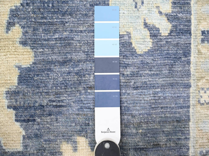 12'1" x 15'7" New Hand Knotted Blue Wool Rectangle Oriental Rug - MOA10274999