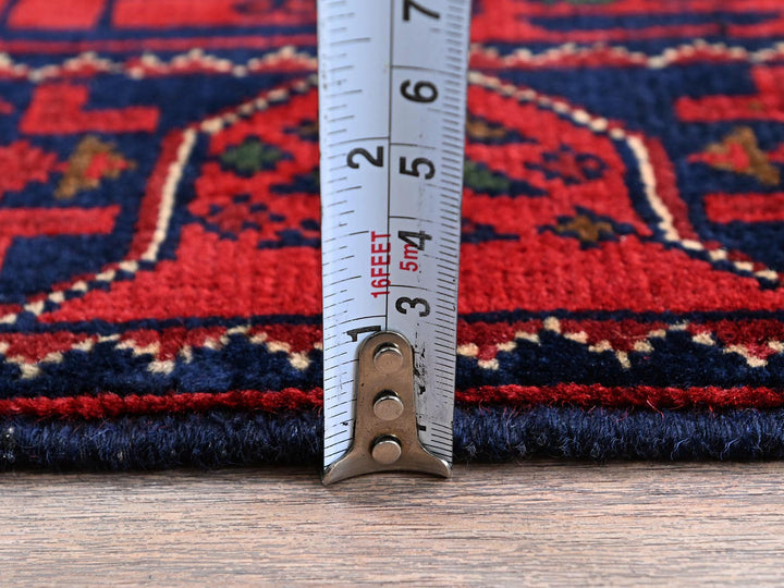 1'10" x 4'10" New Hand Knotted Red Wool Runner Oriental Rug - MOA102749