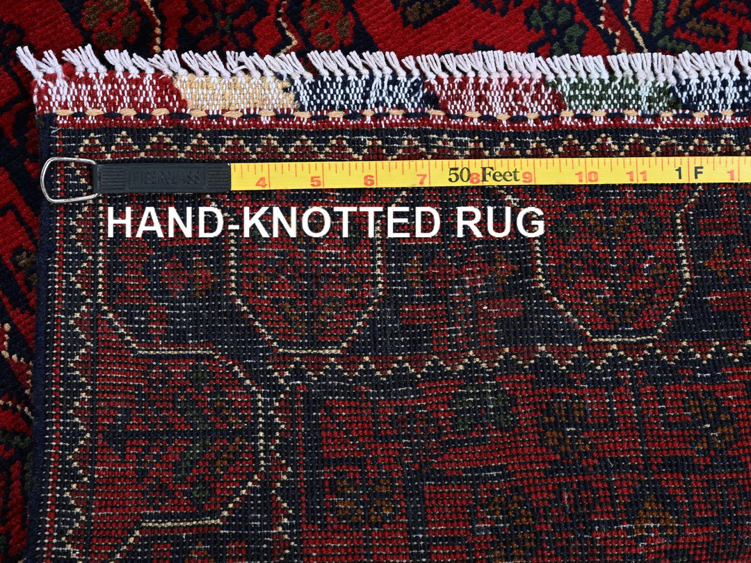 1'10" x 4'10" New Hand Knotted Red Wool Runner Oriental Rug - MOA102749