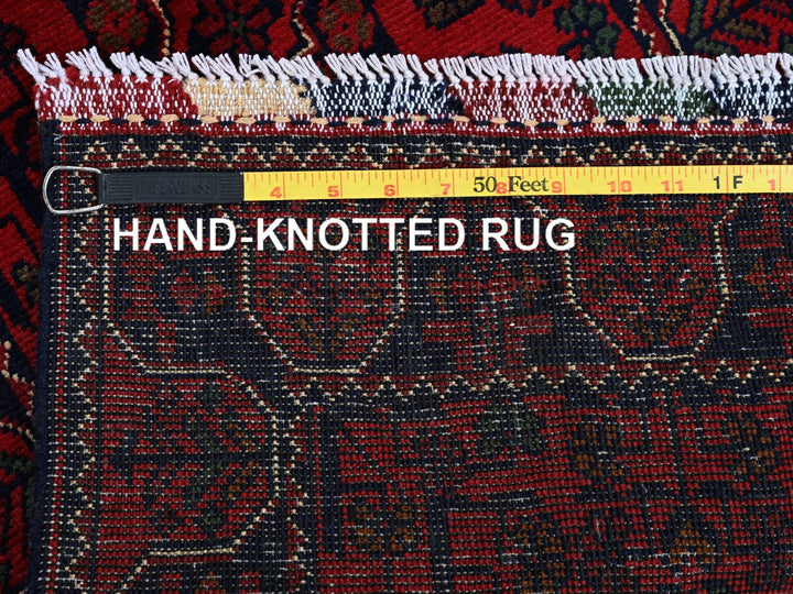 1'10" x 4'10" New Hand Knotted Red Wool Runner Oriental Rug - MOA102749