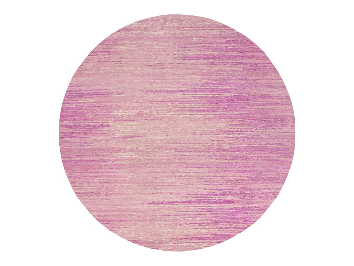 10'1" x 10'2" New Hand Knotted Pink Wool Round Oriental Rug - MOA10275014