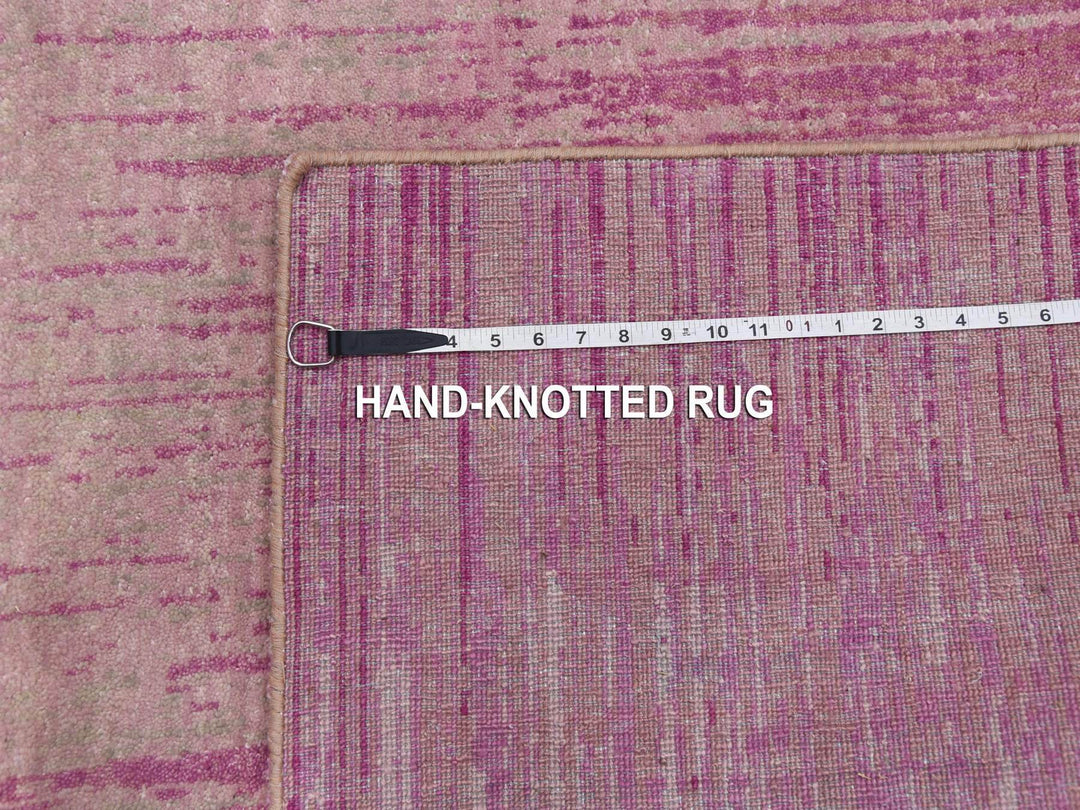4'1" x 6'2" New Hand Knotted Pink Wool Rectangle Oriental Rug - MOA10275021