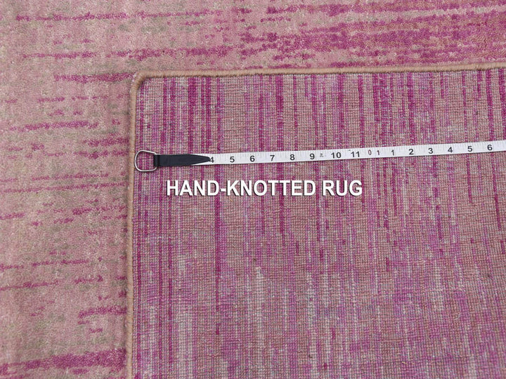 4'1" x 6'2" New Hand Knotted Pink Wool Rectangle Oriental Rug - MOA10275021