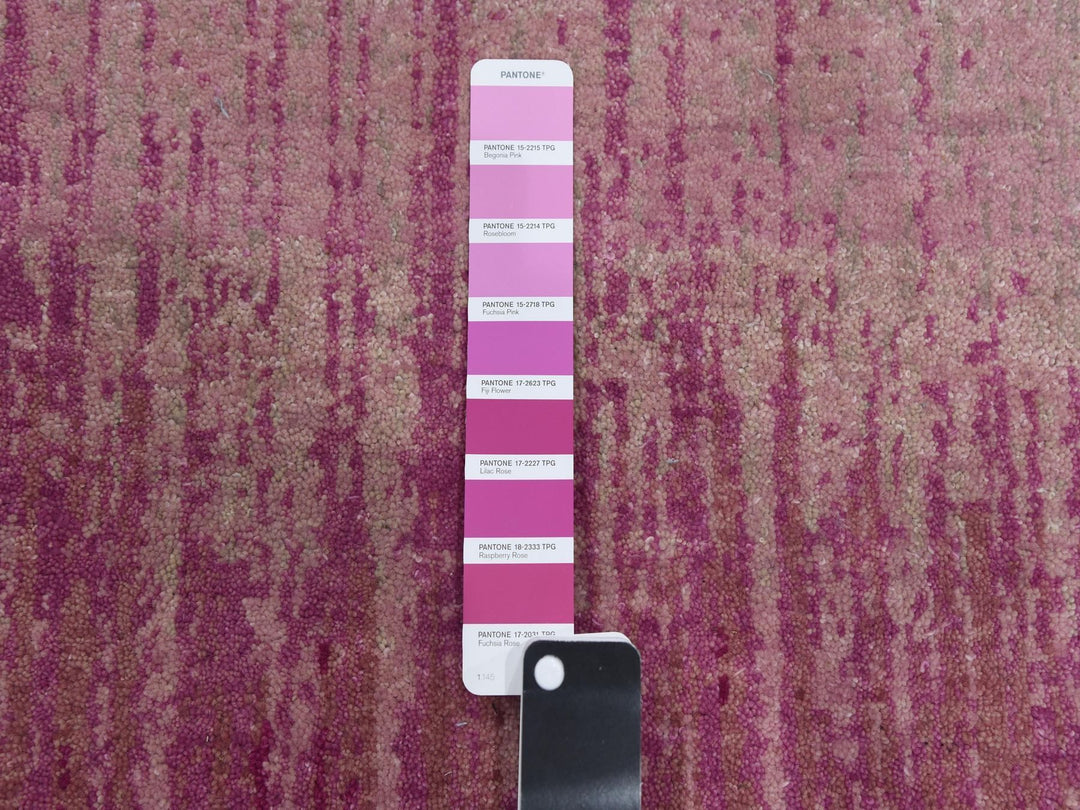 4'1" x 6'2" New Hand Knotted Pink Wool Rectangle Oriental Rug - MOA10275022