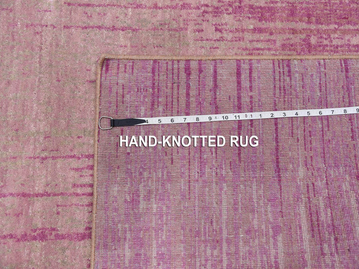4'1" x 6'2" New Hand Knotted Pink Wool Rectangle Oriental Rug - MOA10275022