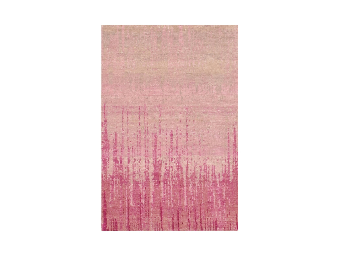 2'0" x 3'2" New Hand Knotted Pink Wool Rectangle Oriental Rug - MOA10275023