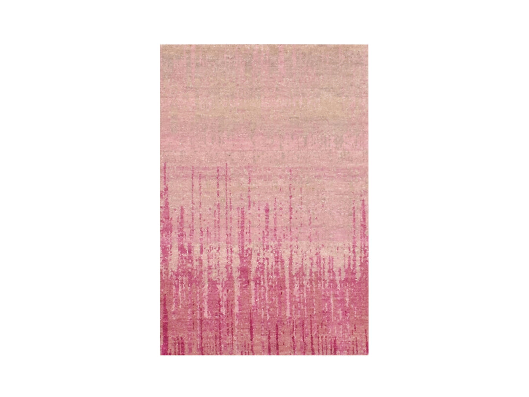 2'0" x 3'2" New Hand Knotted Pink Wool Rectangle Oriental Rug - MOA10275024