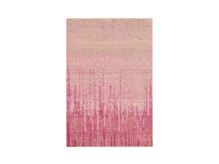 2'0" x 3'2" New Hand Knotted Pink Wool Rectangle Oriental Rug - MOA10275024