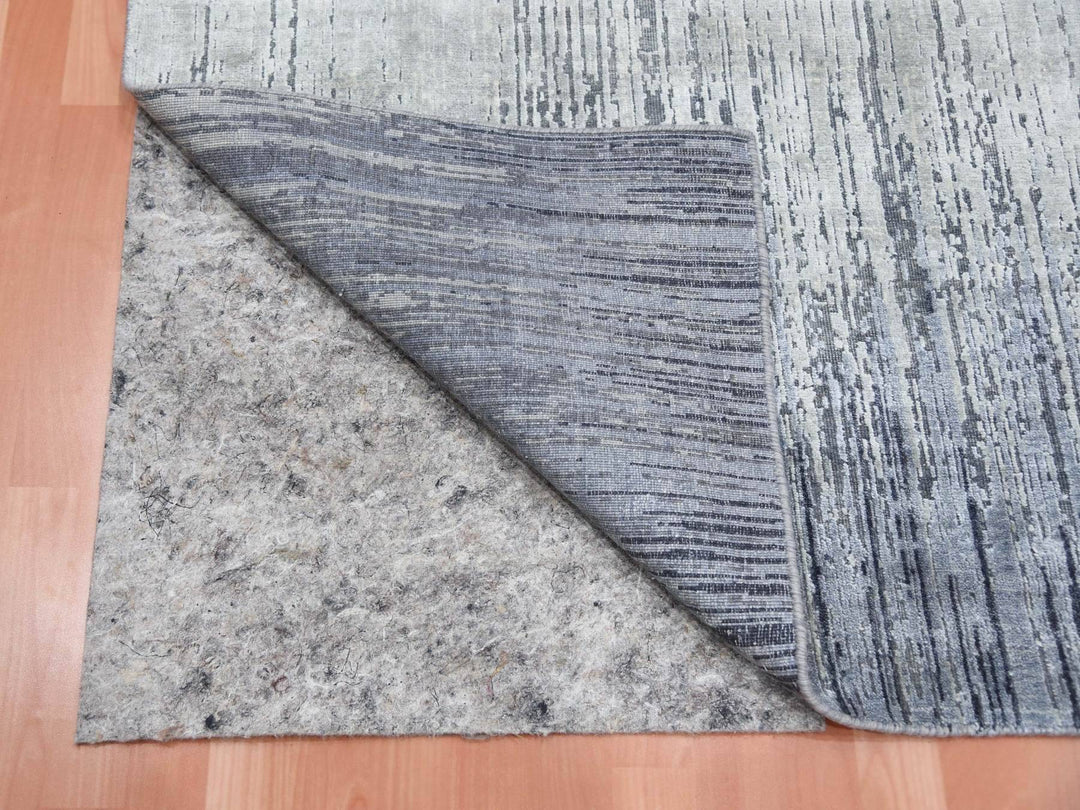 4'0" x 6'0" New Hand Knotted Grey Wool Rectangle Oriental Rug - MOA10275028