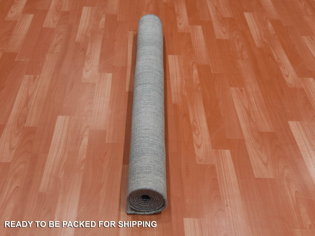 4'0" x 6'0" New Hand Knotted Grey Wool Rectangle Oriental Rug - MOA10275028
