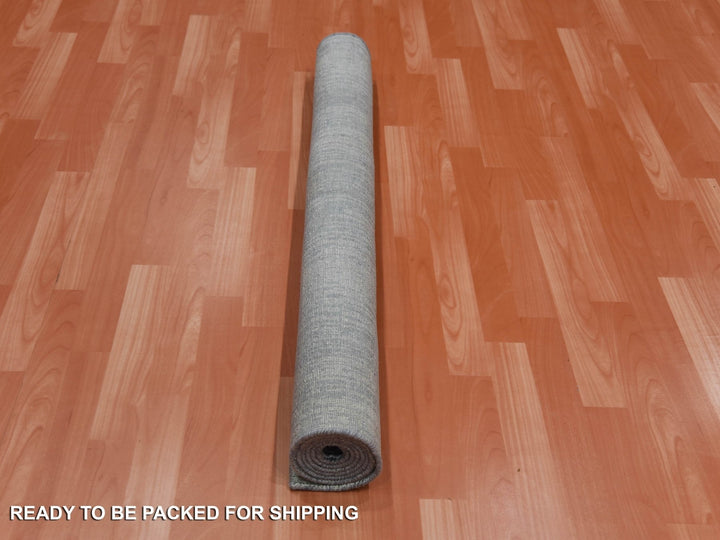 4'0" x 6'0" New Hand Knotted Grey Wool Rectangle Oriental Rug - MOA10275028