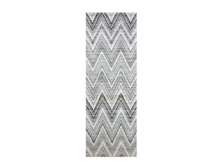 4'2" x 12'4" New Hand Knotted Ivory Wool & Silk Runner Oriental Rug - MOA10275030