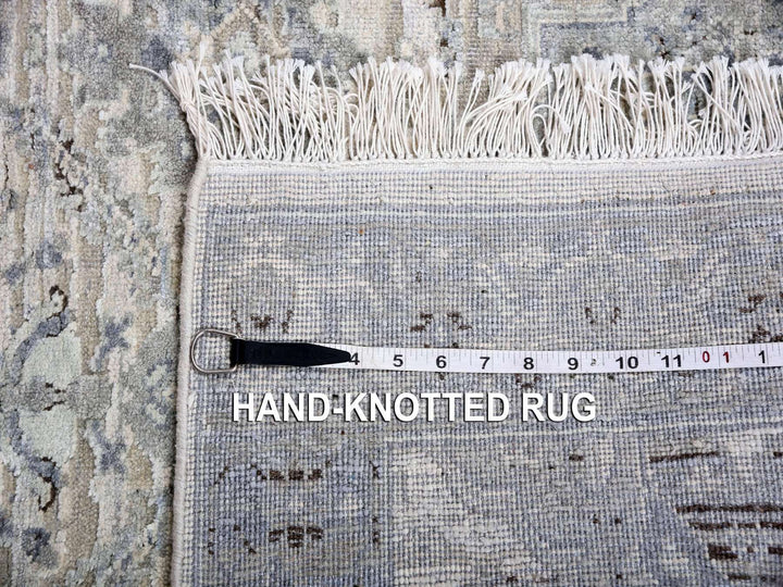 3'0" x 5'2" New Hand Knotted Grey Wool & Silk Rectangle Oriental Rug - MOA10275037
