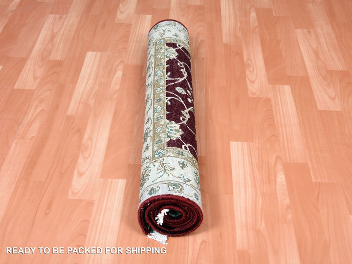 3'0" x 5'0" New Hand Knotted Red Wool & Silk Rectangle Oriental Rug - MOA10275049