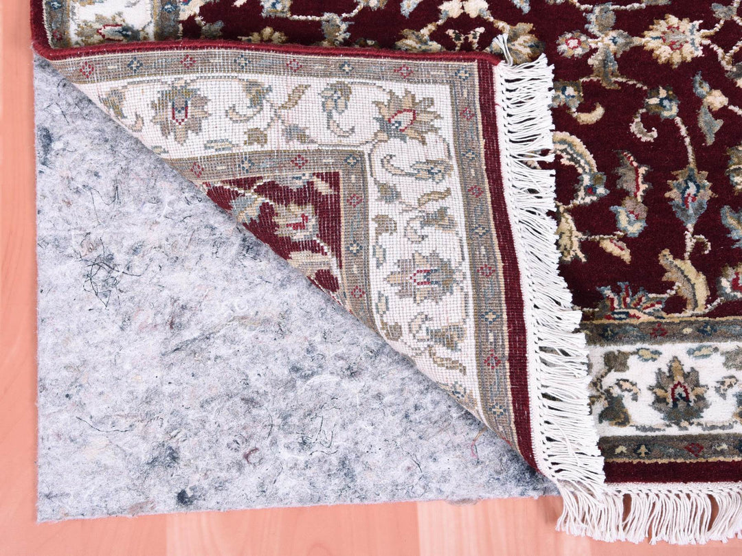 2'7" x 10'0" New Hand Knotted Red Wool & Silk Runner Oriental Rug - MOA10275055