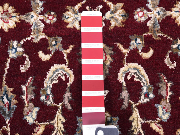2'7" x 10'0" New Hand Knotted Red Wool & Silk Runner Oriental Rug - MOA10275055